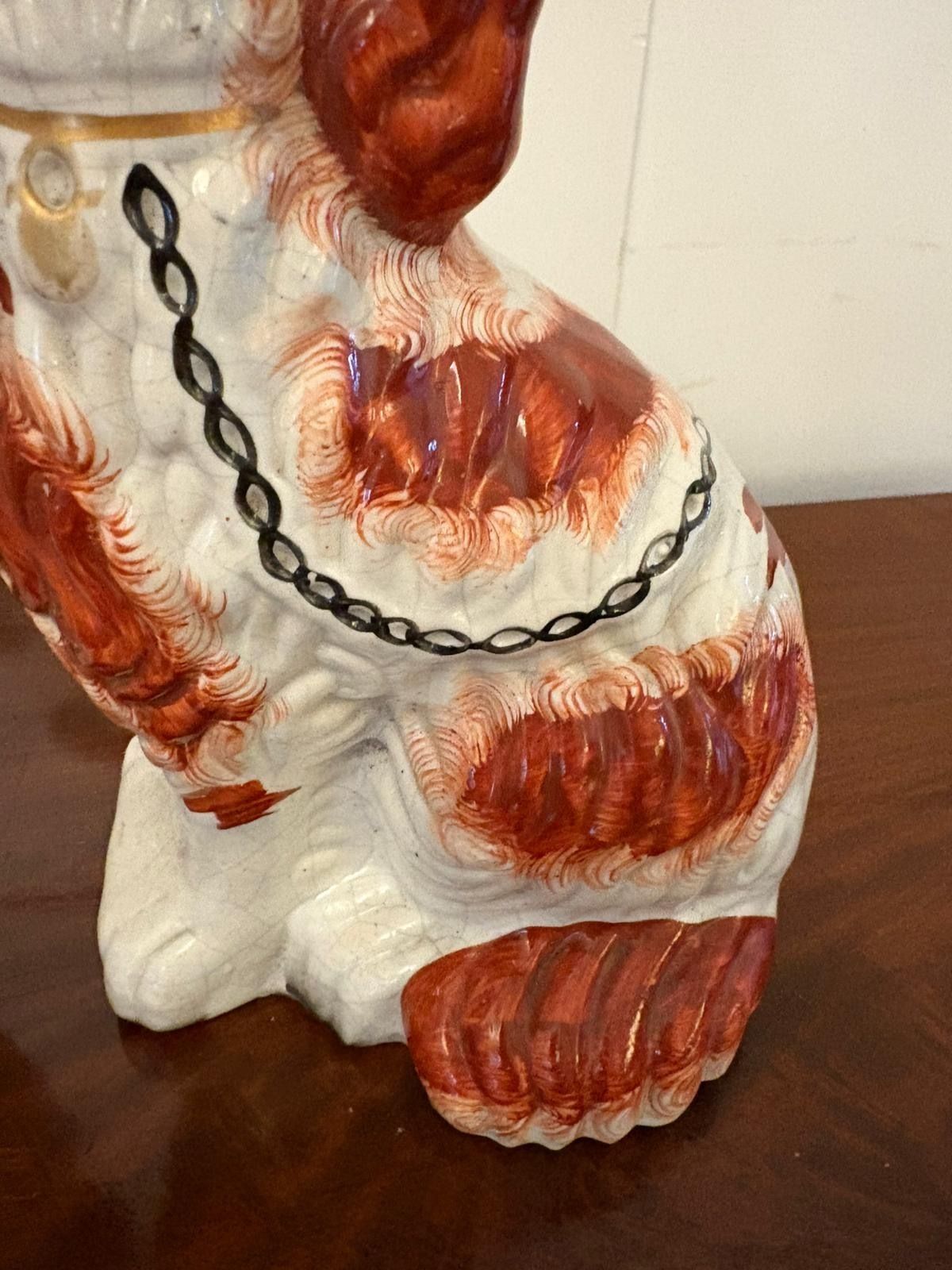 Pair Of Antique Staffordshire Spaniel Dogs photo for sale