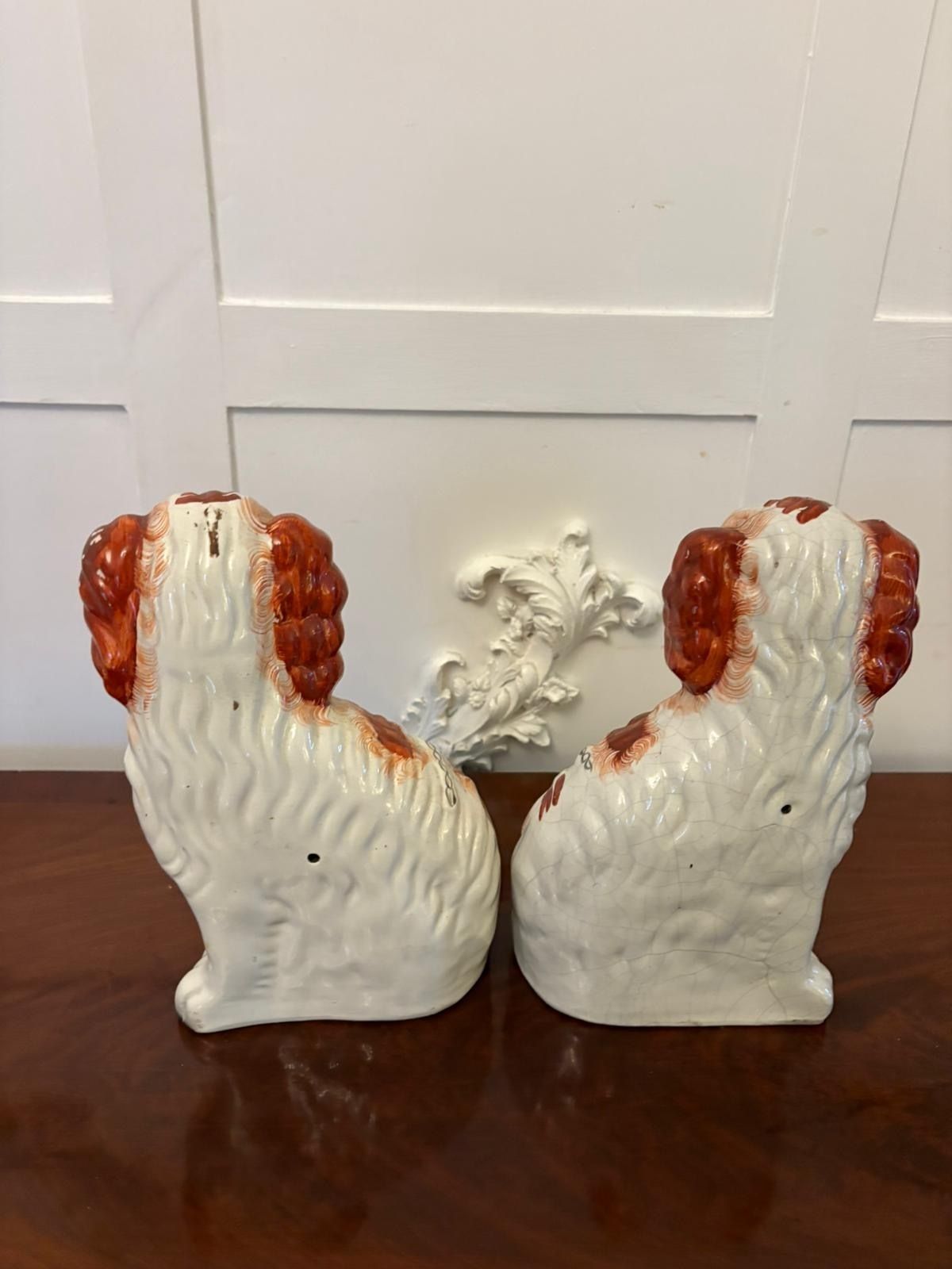 Pair Of Antique Staffordshire Spaniel Dogs photo 595.0