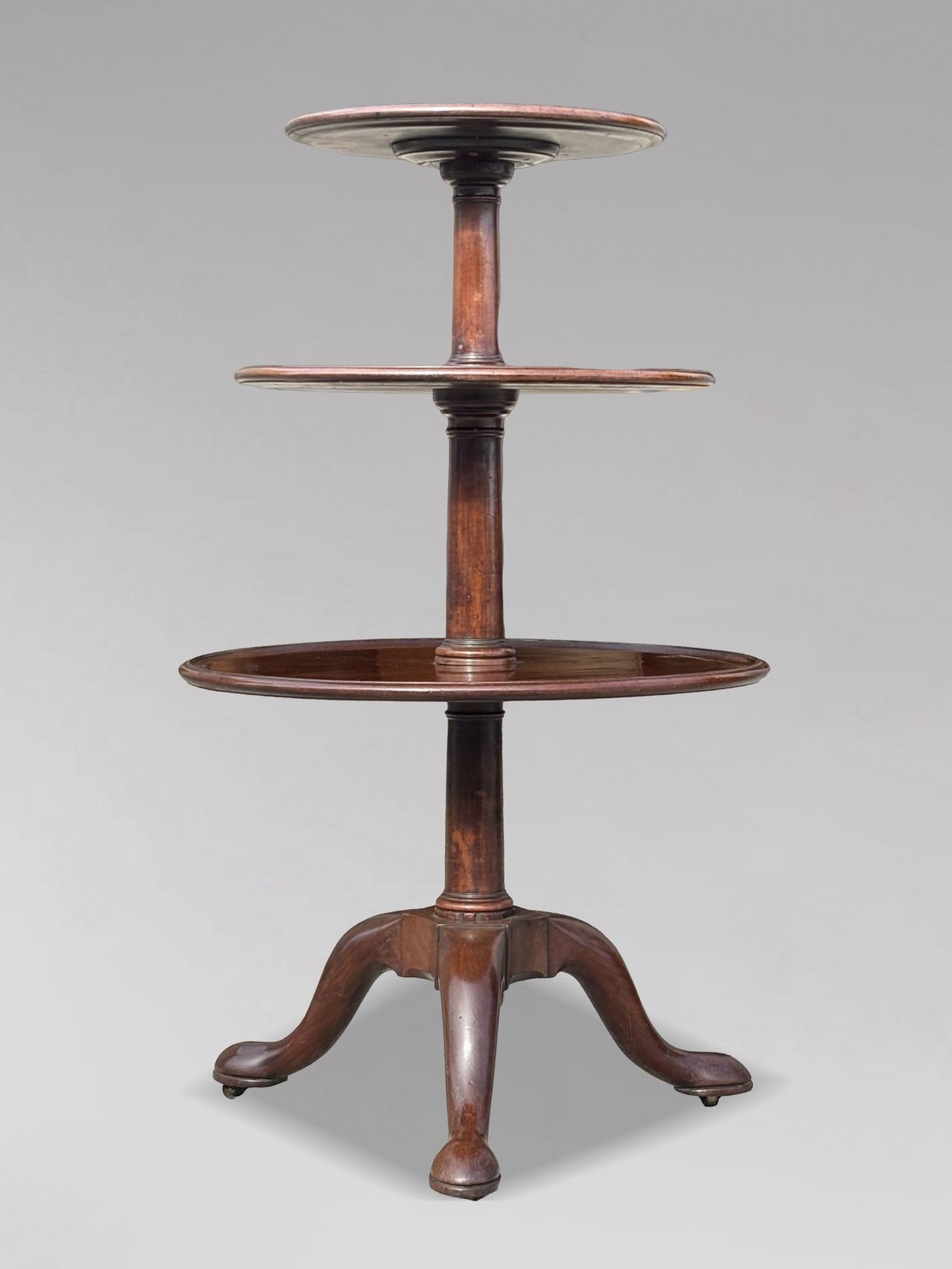 18th Century George III Period Mahogany 3 Tier Dumb Waiter photo buy