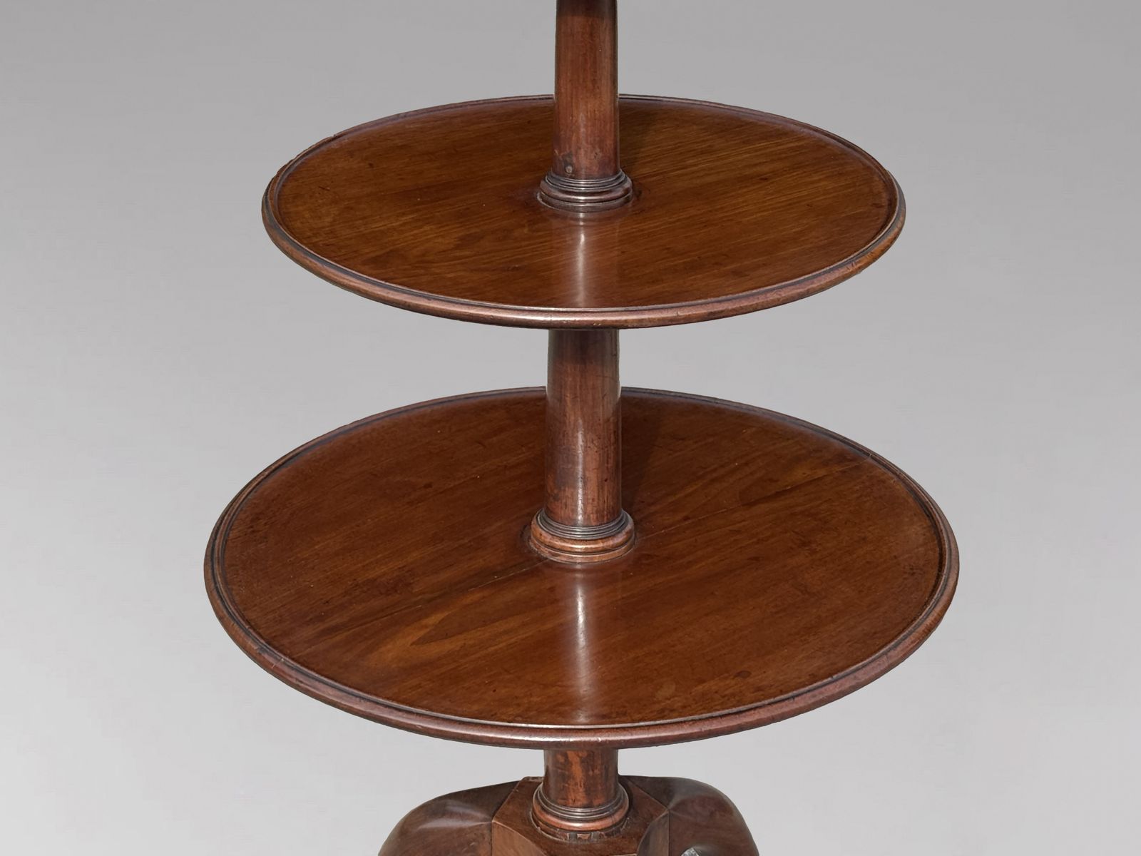 18th Century George III Period Mahogany 3 Tier Dumb Waiter photo vintage