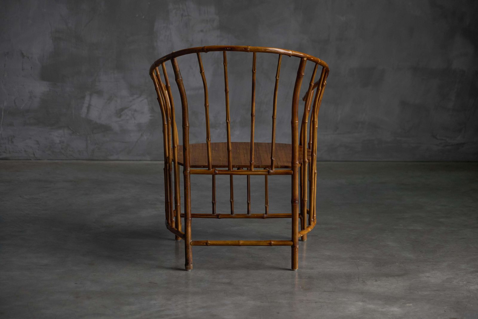 photo vintage Rustic Wabi Sabi Bamboo Armchairs, France, 1970s