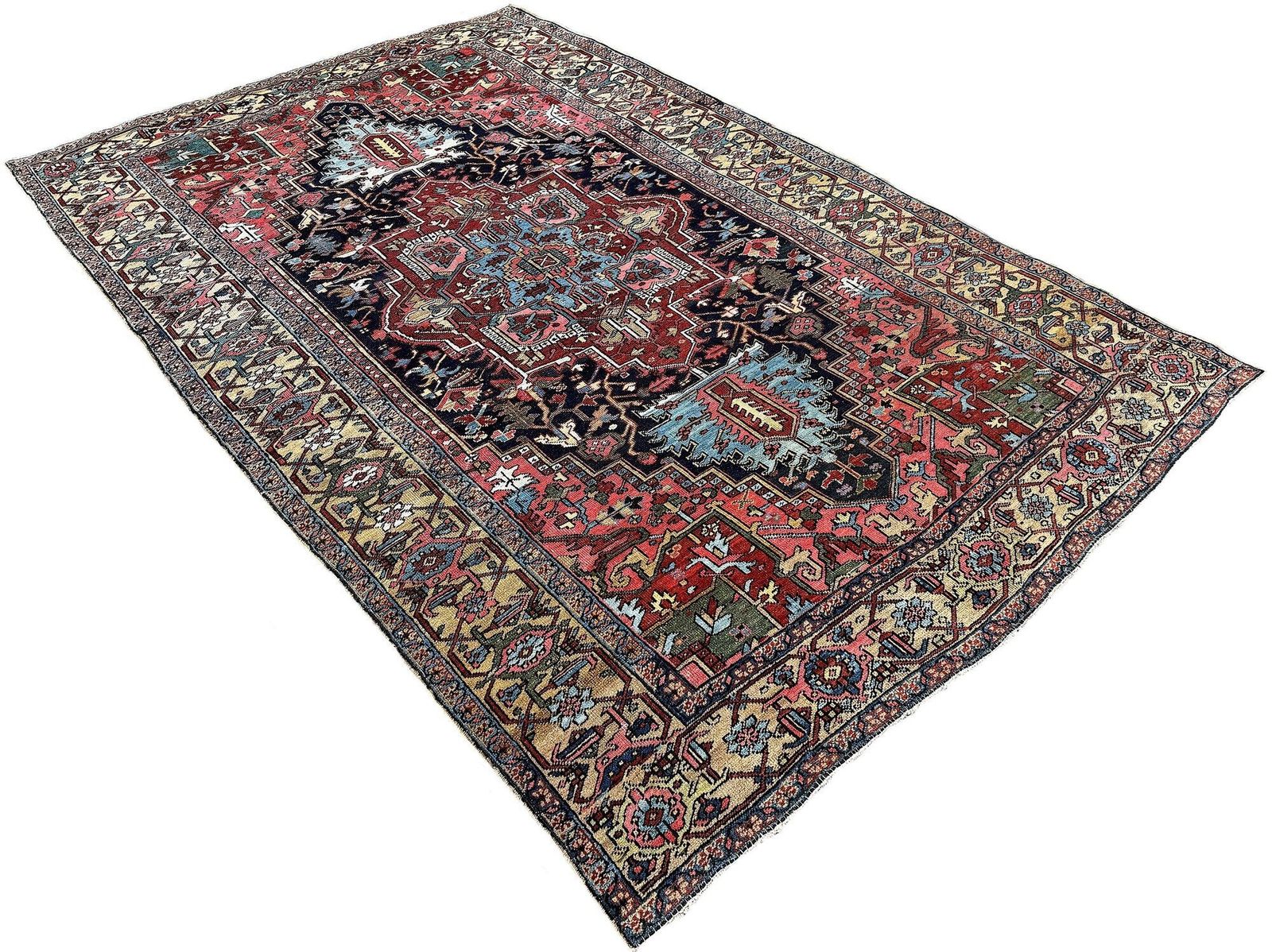 Antique Heriz Carpet 3.29m X 2.12m photo for sale