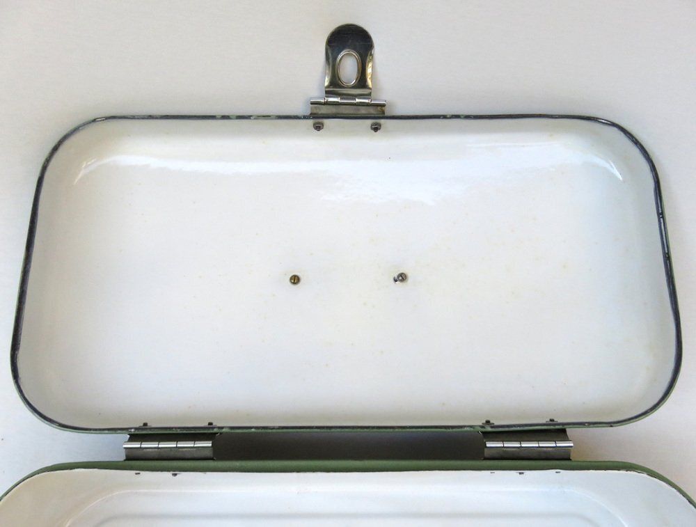 photo furniture Antique Art Nouveau Lunch Box In Green And Chrome Plated, 1890s