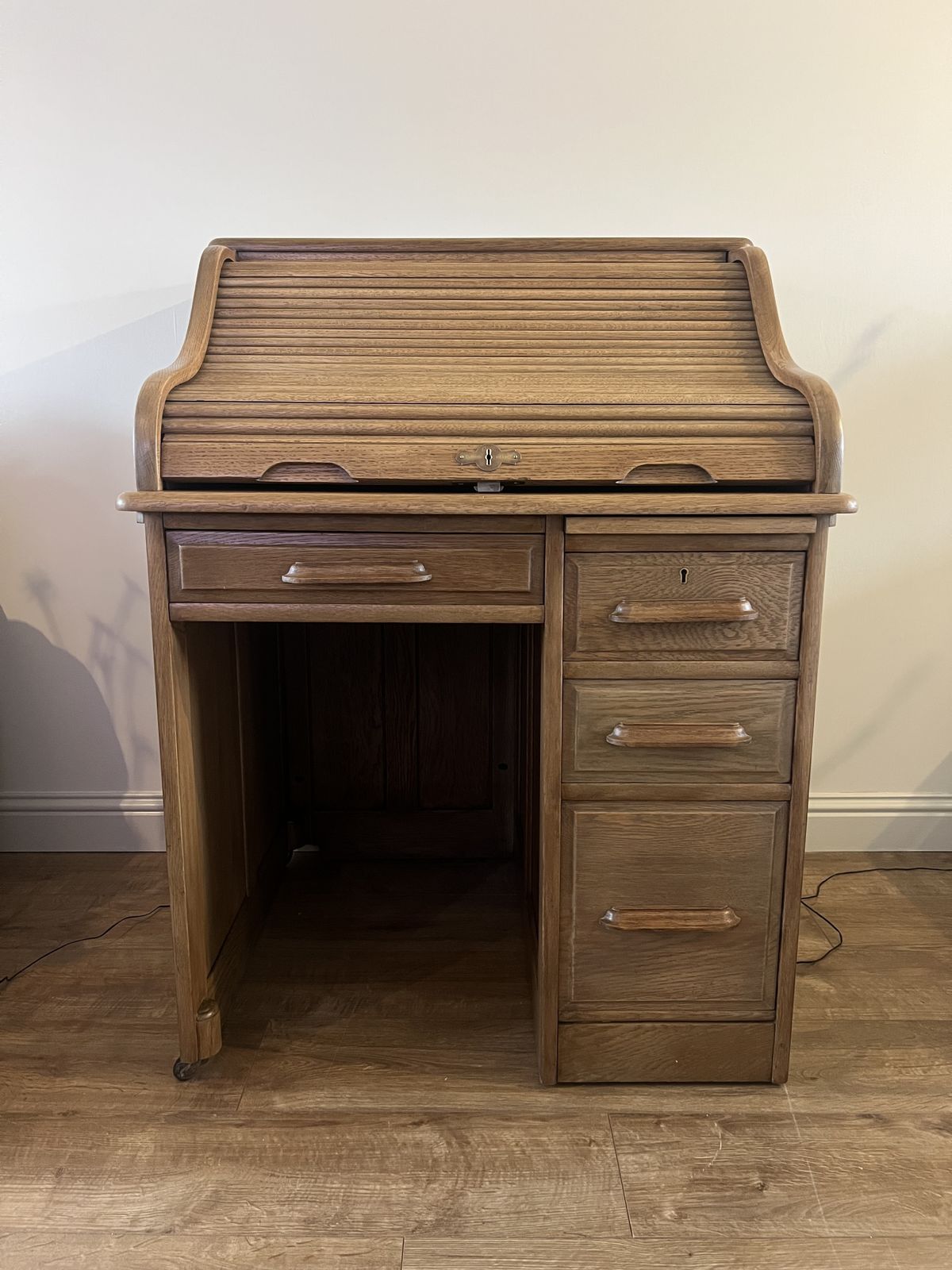 Refurbished Antique Roll Top Bureau Desk