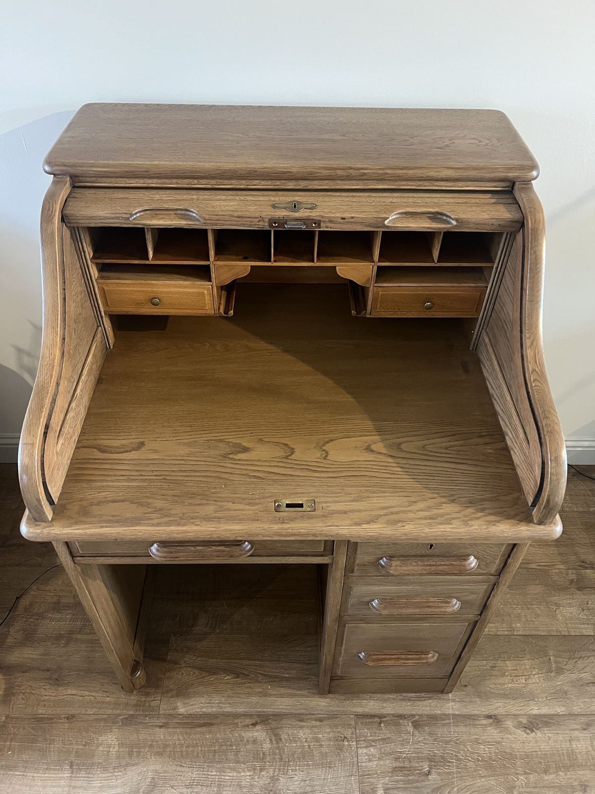 Refurbished Antique Roll Top Bureau Desk photo Furniture