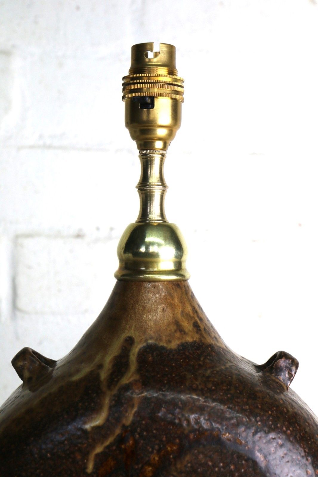 Table Lamp Studio Pottery Vintage Japanese Ceramic Lamp Mid 20th Vgc photo Lighting