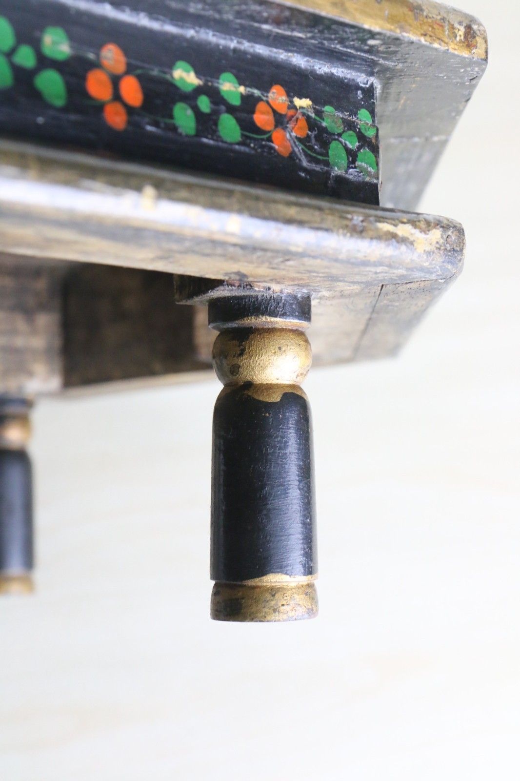 photo buy Antique Indian Wooden Bajot Table Chowki Table Early 20th Century Handpainted
