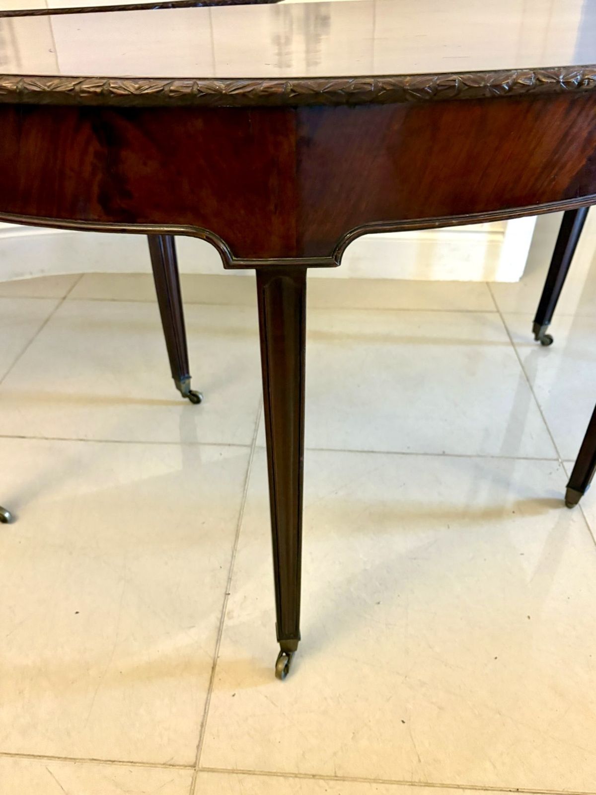 photo vinterior Large Pair Of Antique 19th Century Mahogany Demilune Side Tables