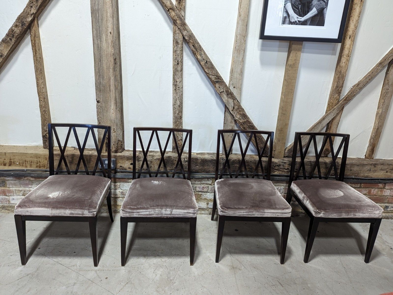 photo for sale Ben Whistler Velvet Dining Chairs Good Condition Save £££
