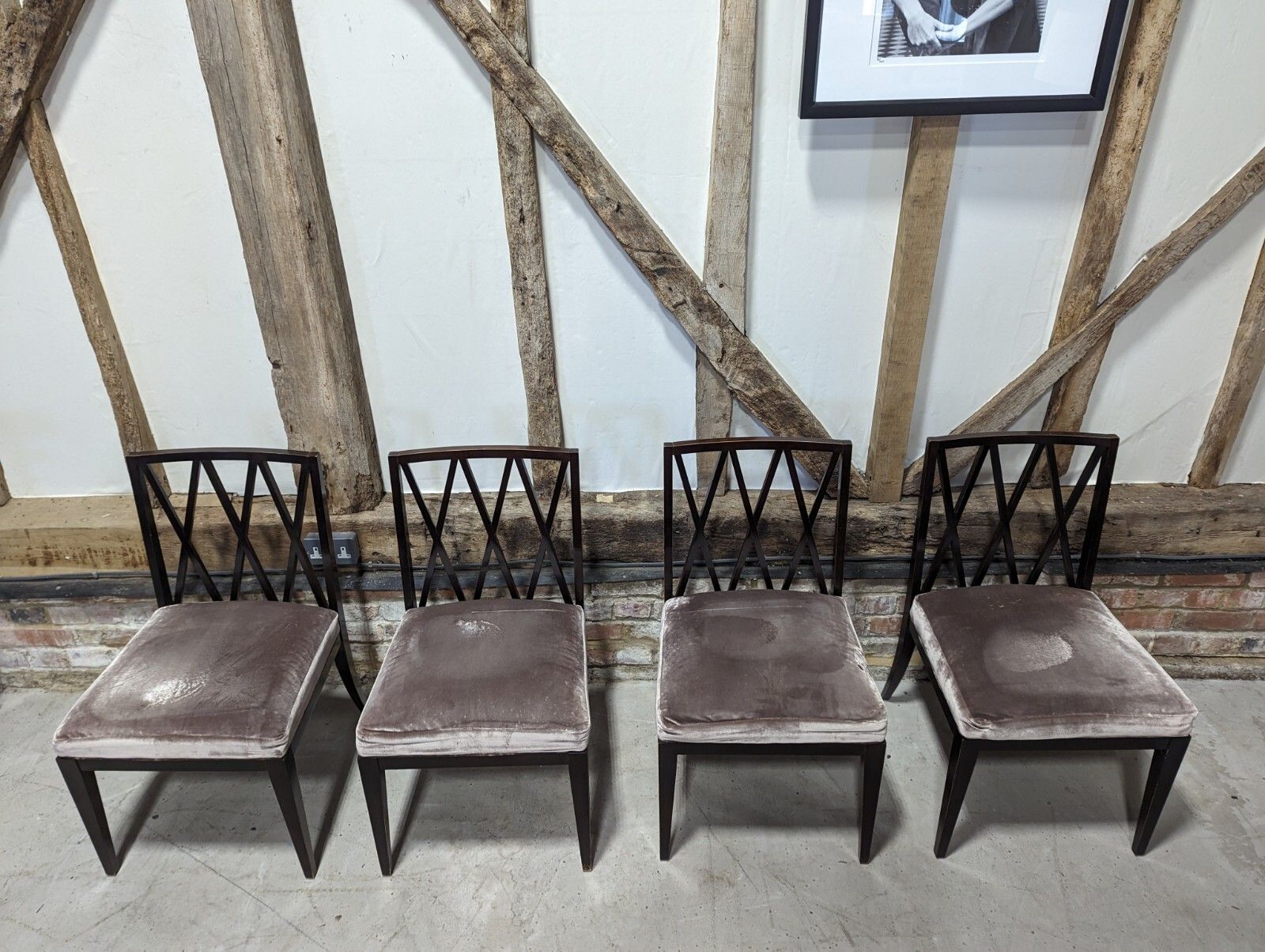 photo vintage Ben Whistler Velvet Dining Chairs Good Condition Save £££