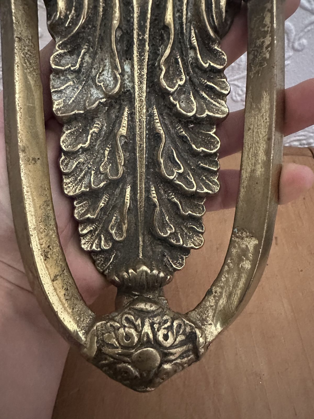 Antique 19th Century Brass Door Knocker photo Home Fixtures