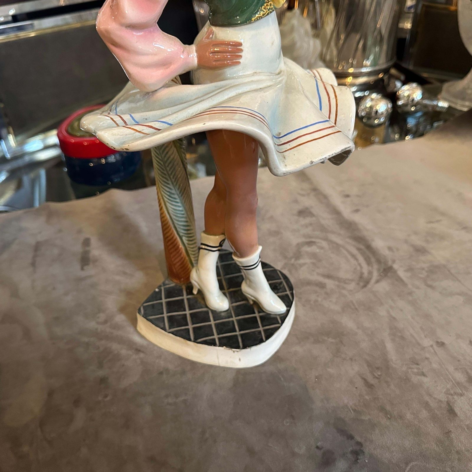 photo furniture 1950s Hand Painted Ceramic Figure Of A Dancer By Sandro Vacchetti