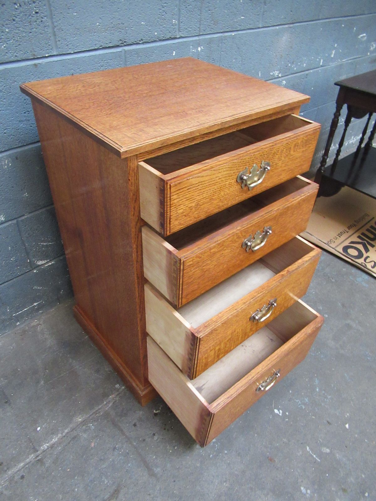 Furniture Oak Four Drawer Small  Chest Of Drawers photo