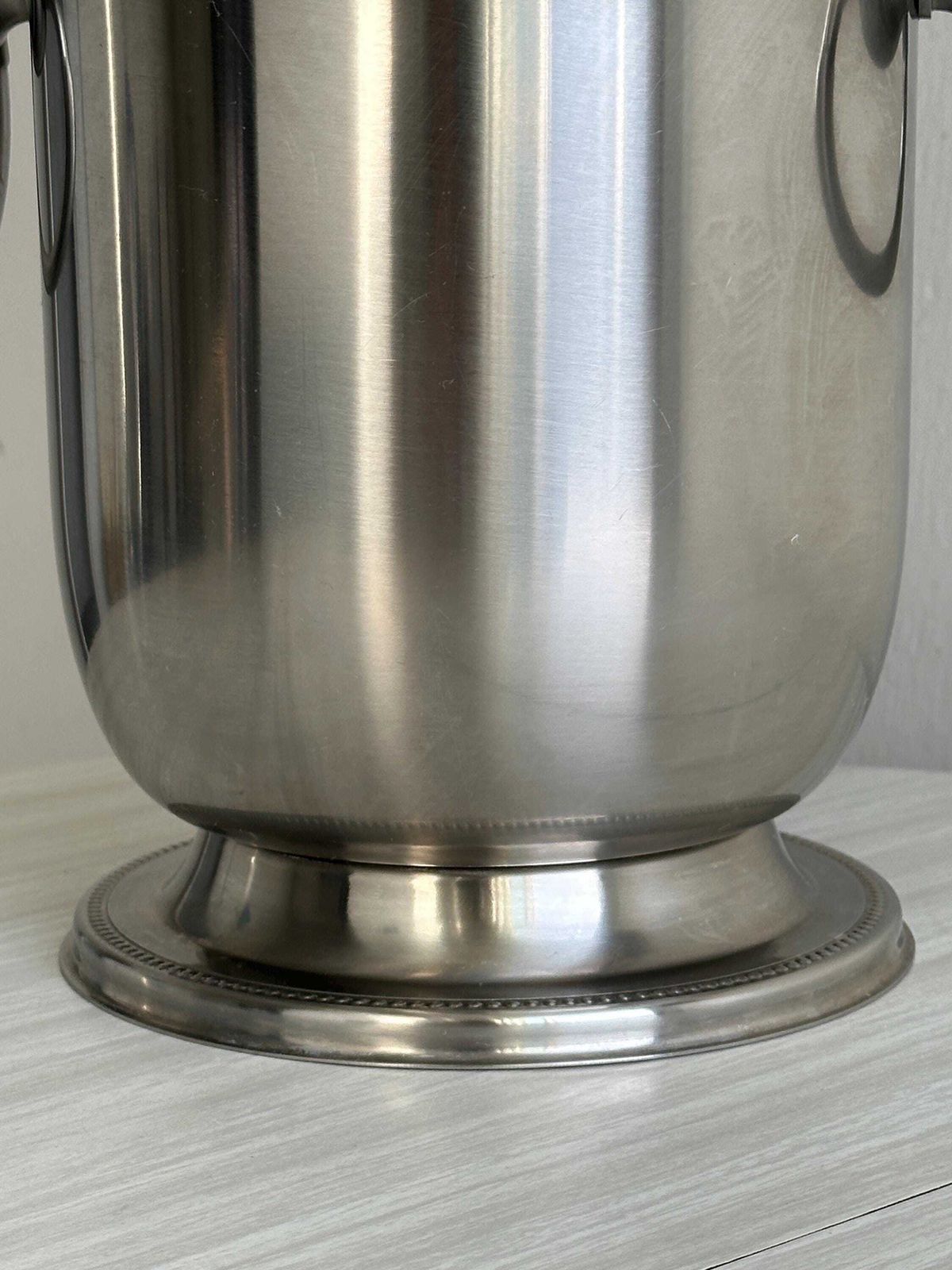 Silver Metal Champagne Bucket, Elegant Stainless Steel Accessory, Letang Remy Style, Chic Table Decoration For Buffet Or Reception, Gift photo for sale