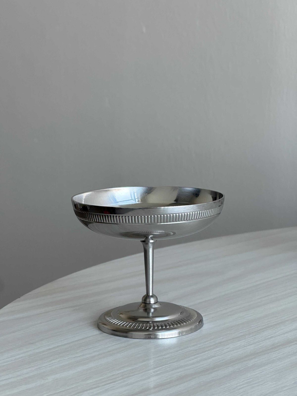 8 Stainless Steel Footed Bowls, Letang Remy Style, French Made, Metal Tableware, Stainless Steel Bowls, Dessert Set, Gift photo for sale