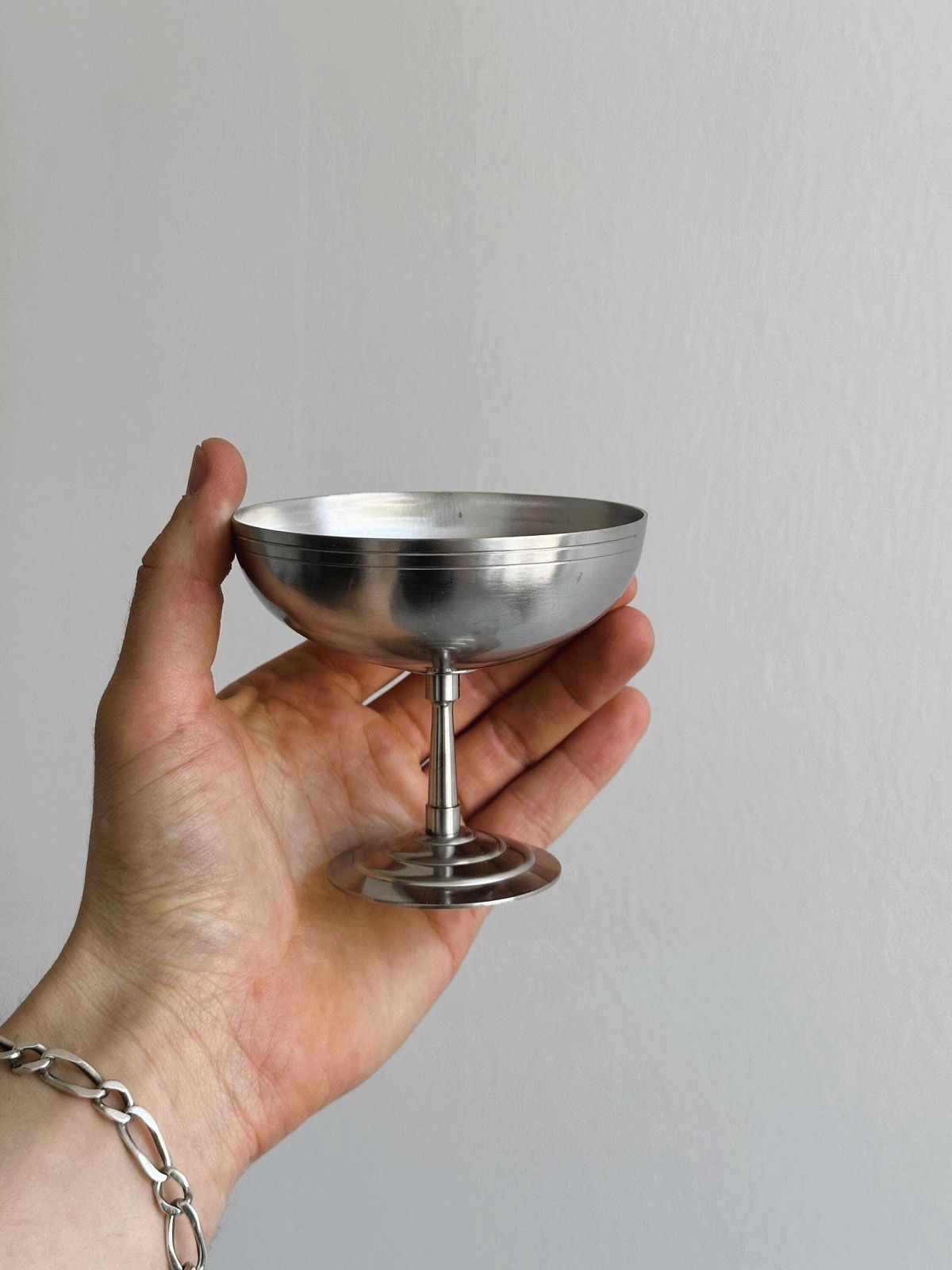 6 Large Stainless Steel Footed Bowls, Letang Remy Style, French Made, Metal Tableware, Stainless Steel Bowls, Dessert Set, Gift photo Home Decor
