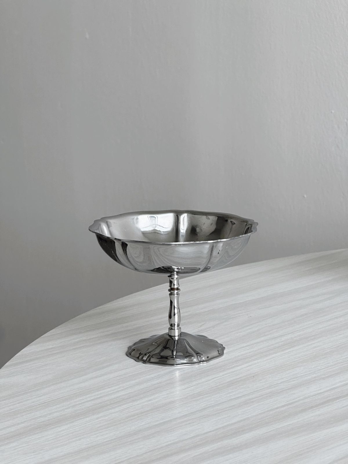 6 Stainless Steel Footed Bowls, Letang Remy Style, French Manufacture, Metal Tableware, Stainless Steel Bowls, Dessert Service, Gift. photo for sale