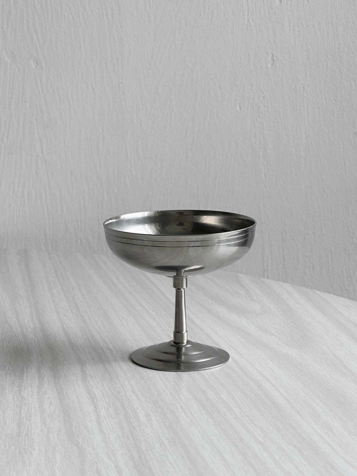 6 bols sur pied en inox Mat Letang Remy Style, fabrication française, art de la table en métal, service à dessert, idée cadeau. photo Décoration