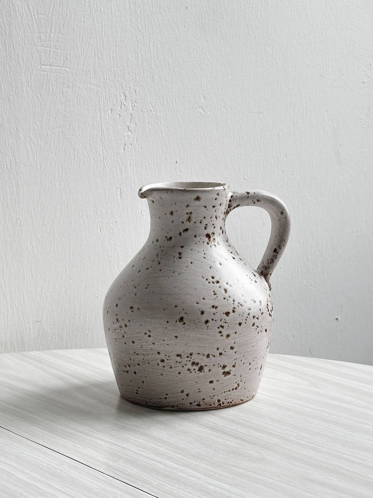 Handcrafted Pitcher, Speckled White Ceramic, Rustic And Minimalist Style, Rustic Jar, Country Decor, Decorative Gift, Country House photo buy