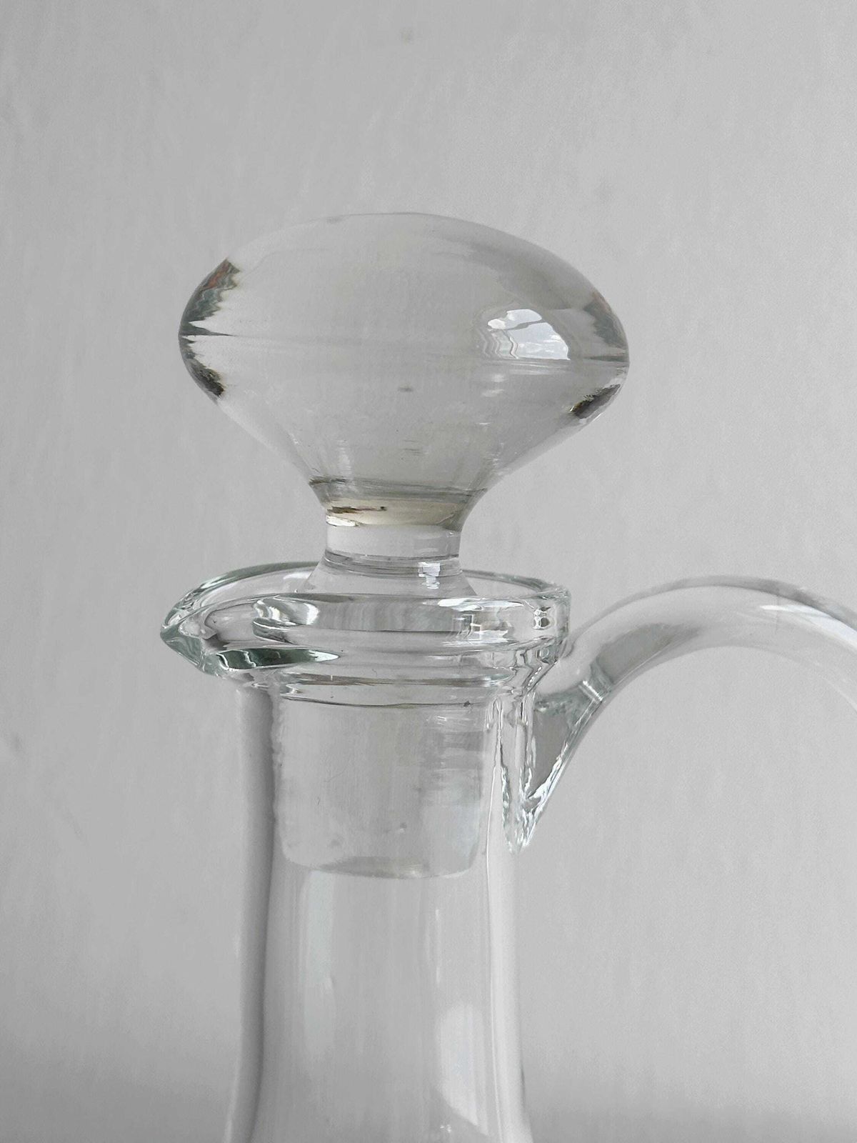 Mouth Blown Glass Carafe, Elegant Design, Unique Craft Piece, Refined Table Decoration, Decanter, Wine Carafe photo furniture