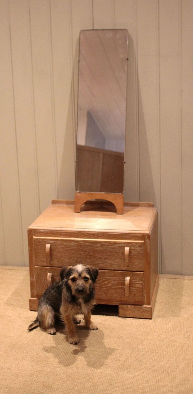Small Limed Oak Mirrored Cabinet photo furniture