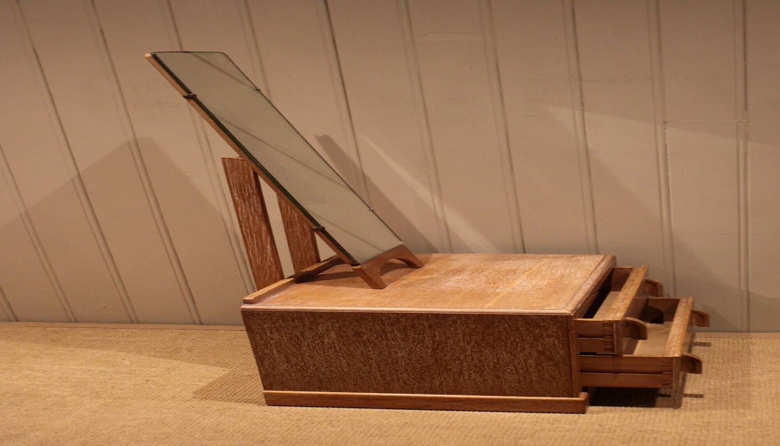 photo for sale Small Limed Oak Mirrored Cabinet