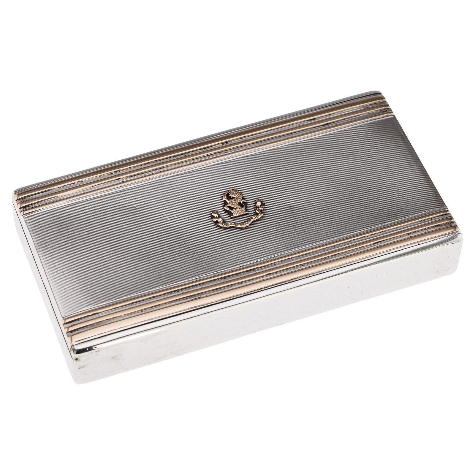 20thc English Solid Silver & 9k Gold Cigar Case By Cartier Of New Bond St C.1929