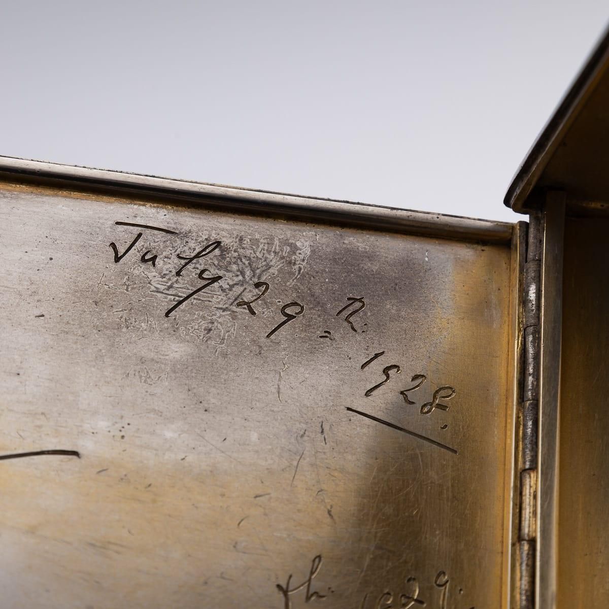 photo vinterior 20thc English Solid Silver & 9k Gold Cigar Case By Cartier Of New Bond St C.1929