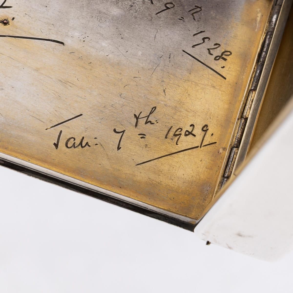 photo buy 20thc English Solid Silver & 9k Gold Cigar Case By Cartier Of New Bond St C.1929