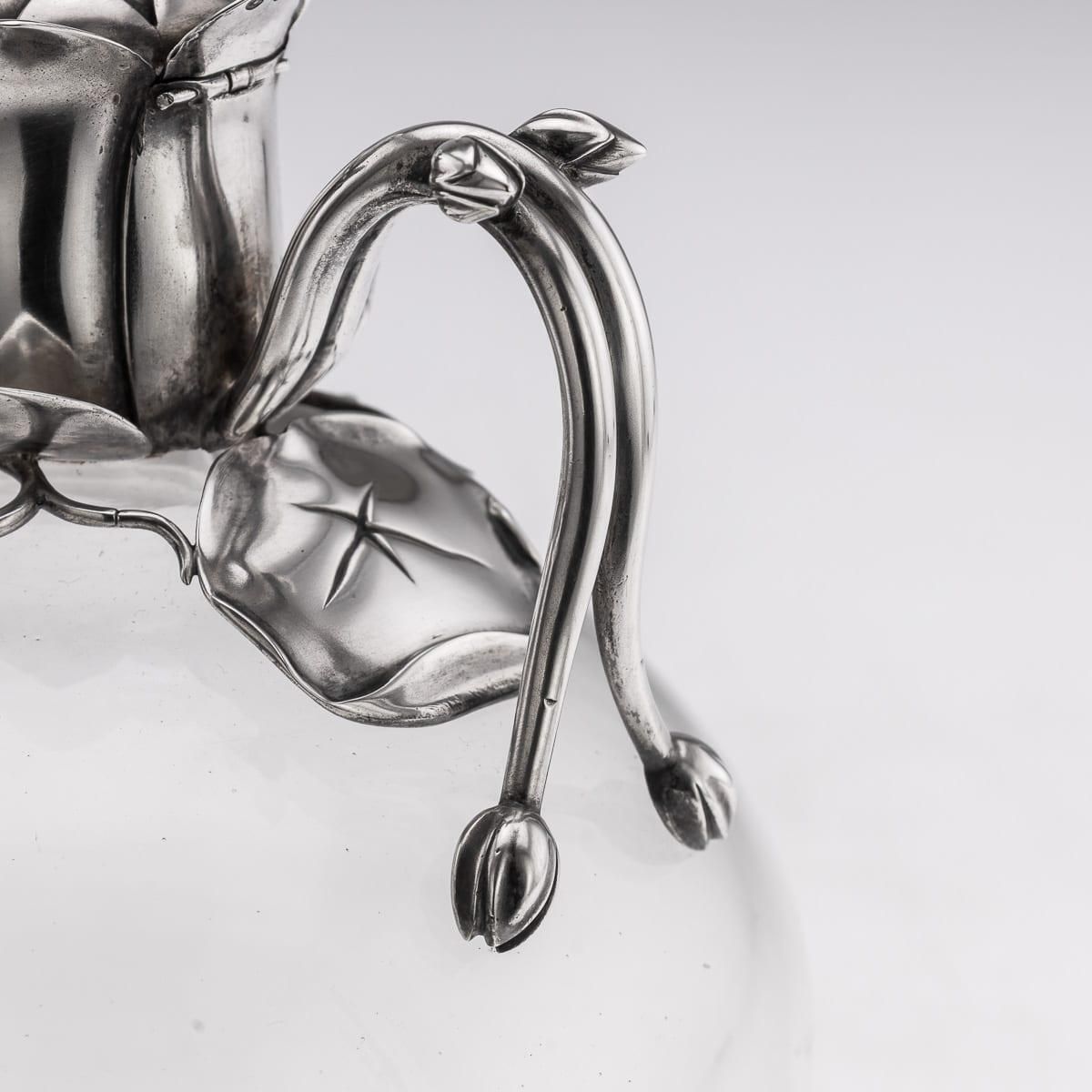 photo for sale Antique 19th Century Victorian Solid Silver & Clear Glass Claret Jug C.1884