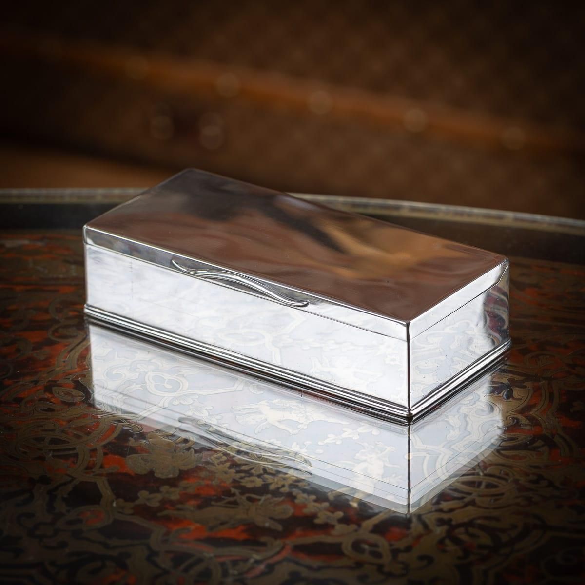 Antique 19th Century English Solid Silver Cigar Box, London C.1876 photo furniture