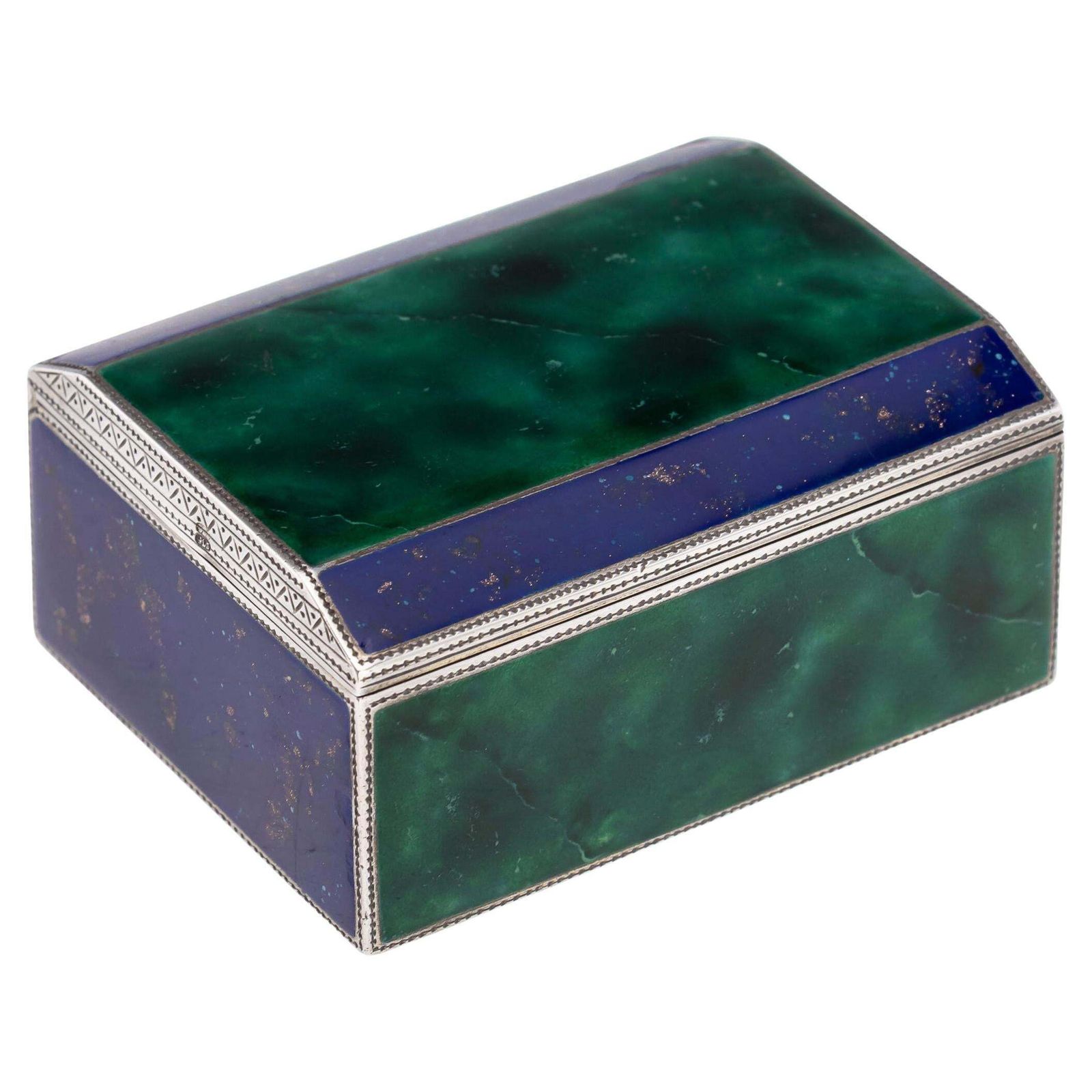 Antique 20th Century German Solid Silver & Enamel Cigarette Box C.1900