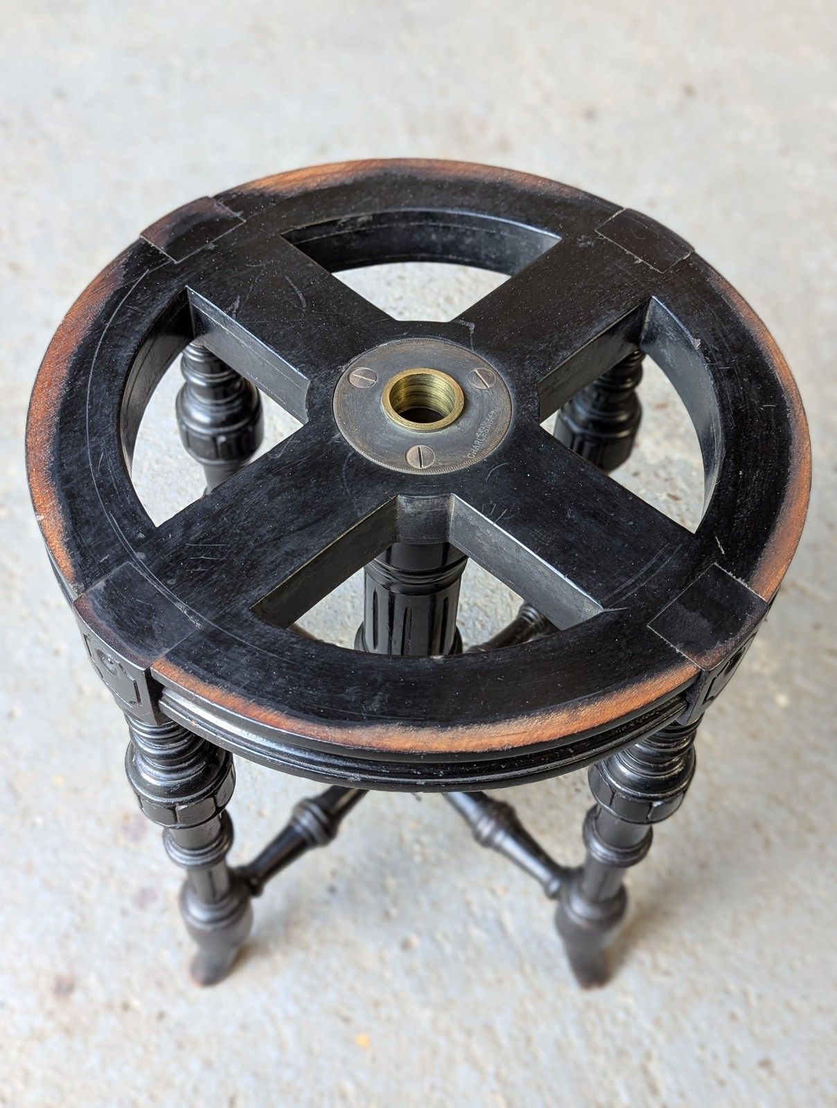 Antique Revolving Piano Stool Aesthetic Period Charles Wadman photo vintage