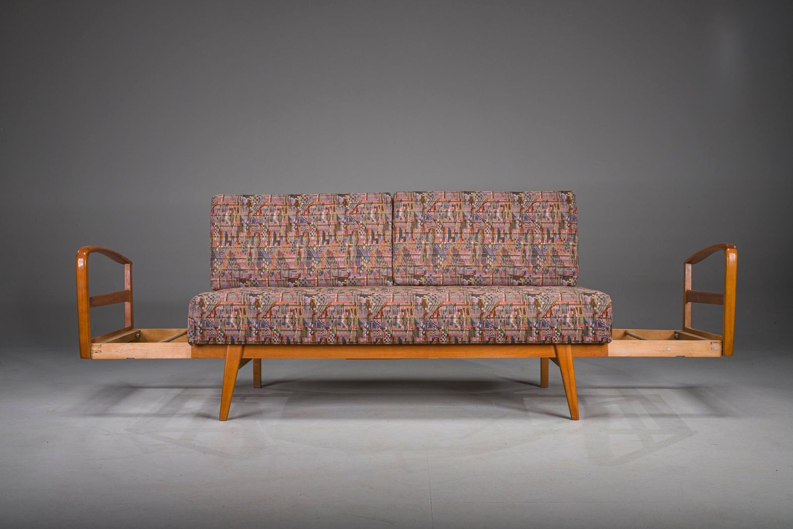 Vintage Cherrywood And Wool Daybed From Knoll Antimott, 1950s 1960s photo furniture