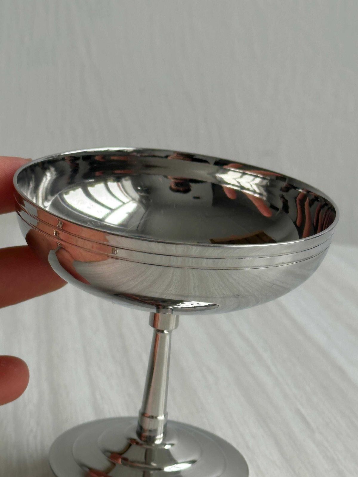 6 Letang Remy Silver Plated Metal Footed Bowls, Made In France, Metal Tableware, Stainless Steel Bowls, Dessert Set, Gift photo Home Decor