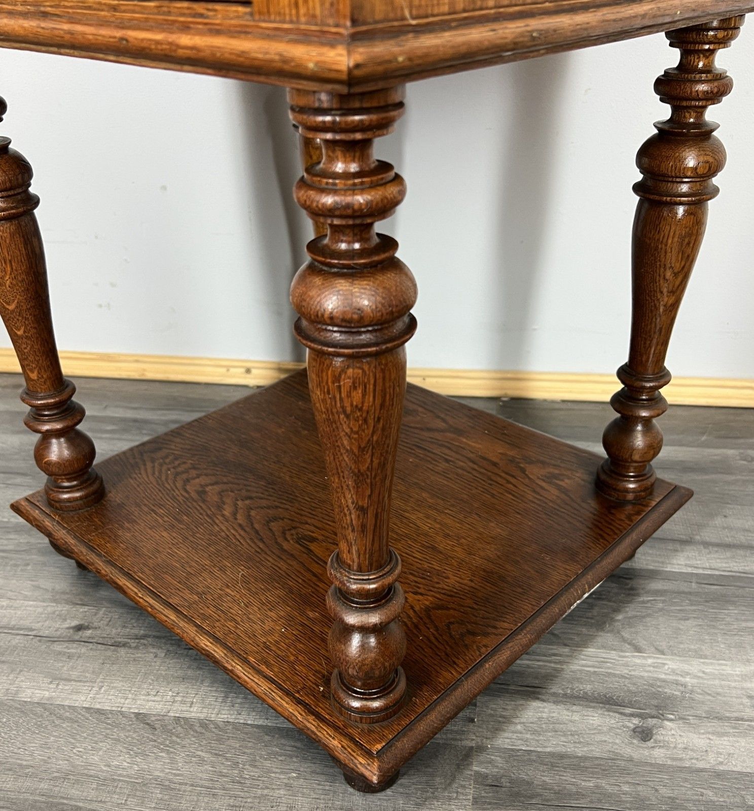 Bedside Table Antique French Oak With Marble Top Carved Cabinet Lot 4333 photo buy