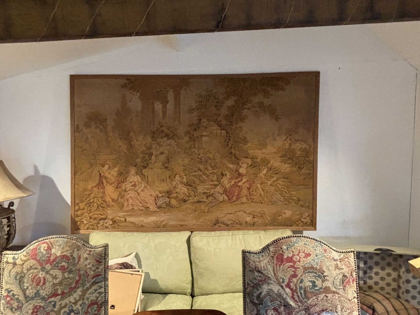 Very Large 18th Century Framed French Woven Tapestry(200 X 128 Cm) photo for sale