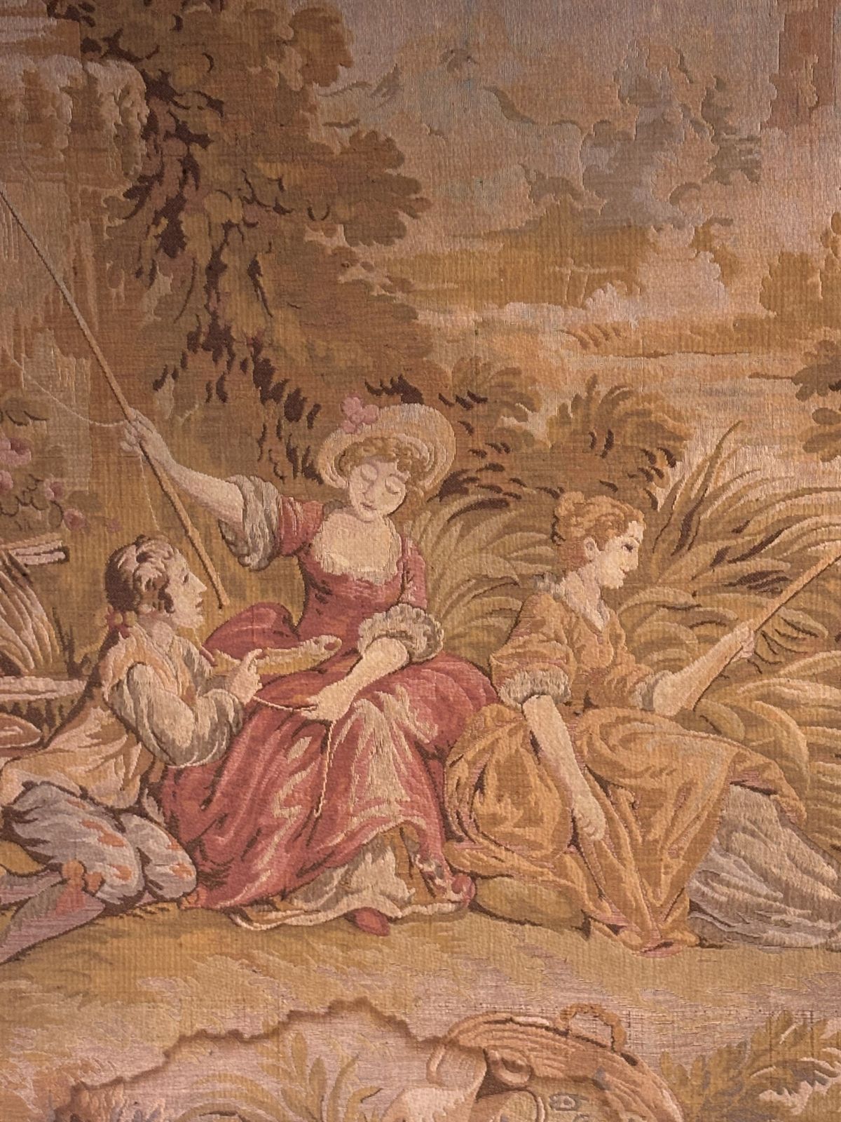 Very Large 18th Century Framed French Woven Tapestry(200 X 128 Cm) photo Art