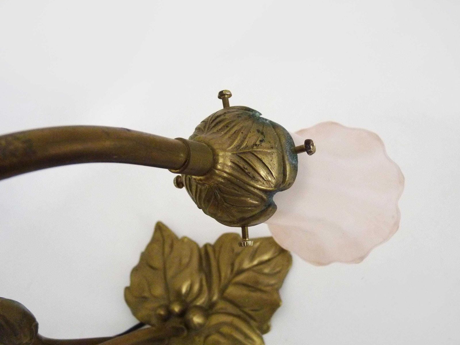 Magnificent Water Lily Floor Lamp With Pink Tulips, Art Deco Style, 1980s photo buy