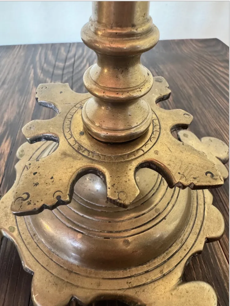 Rare Pair Of 16th Century Renaissancebronze Candlesticks From Bohemia photo buy