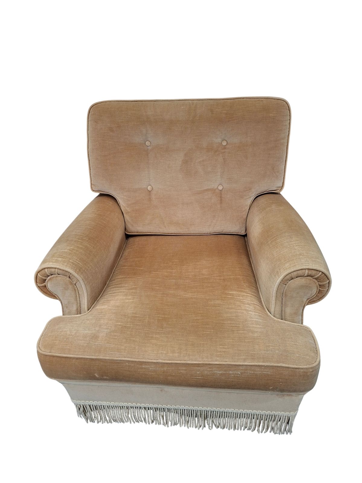 Set Salotto In Ciniglia Degli Anni ’70 Con Frangia Decorativa photo Furniture