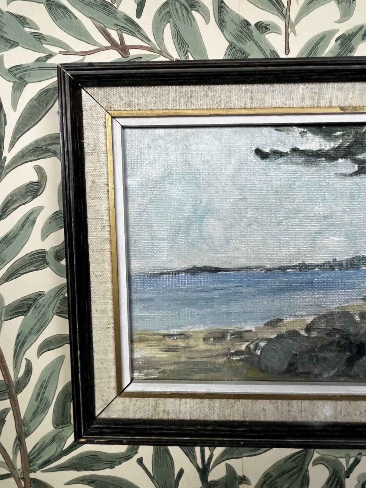 Swedish Costal  Landscape, 1971, Signed Donald, Oil Painting On Canvas photo vinterior