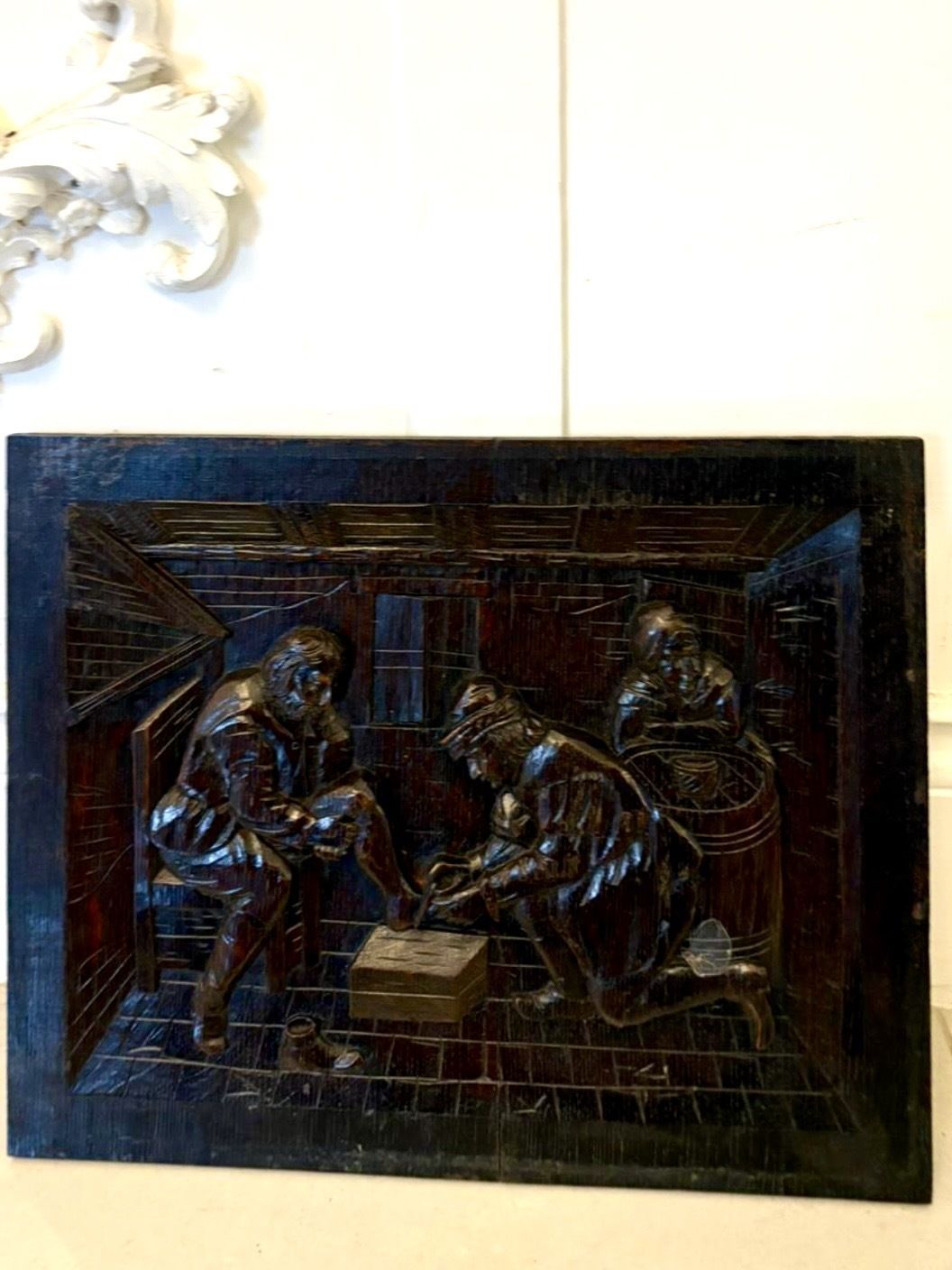 Set Of Nine Antique 19th Century Hand Carved Oak Panels photo 2995.0