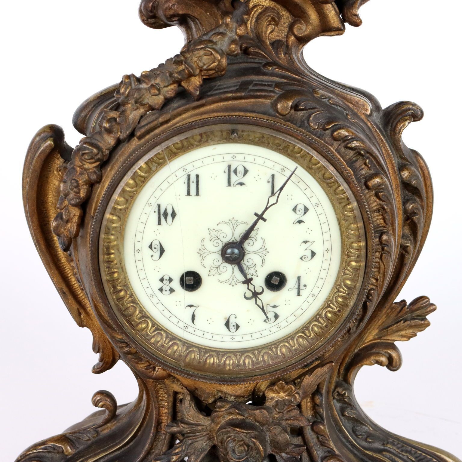 Antique Triptych Clock Gilded Bronze France Late XIX Century photo for sale