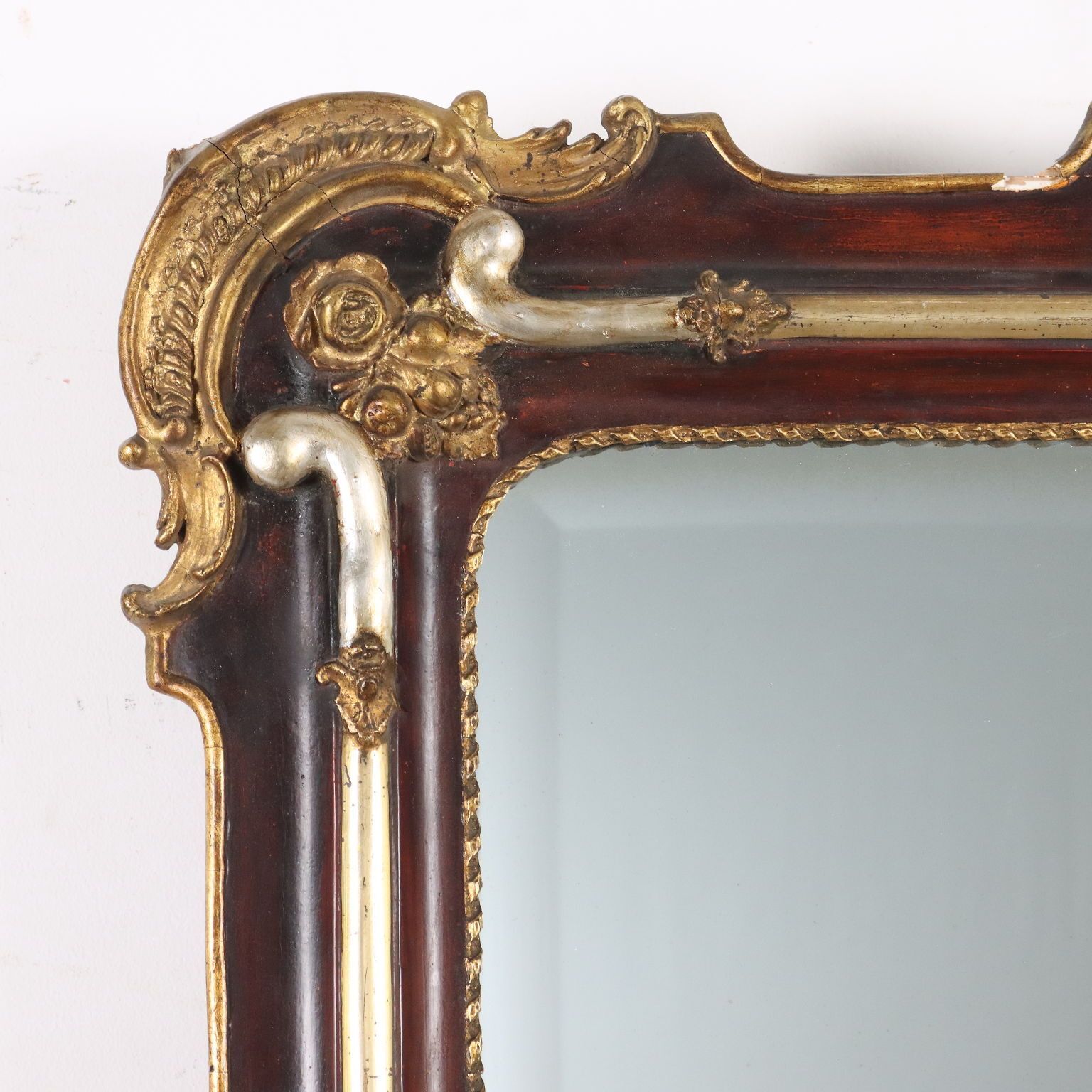 Antique Mirror Lacquered Gilded Wood France XIX Century photo for sale