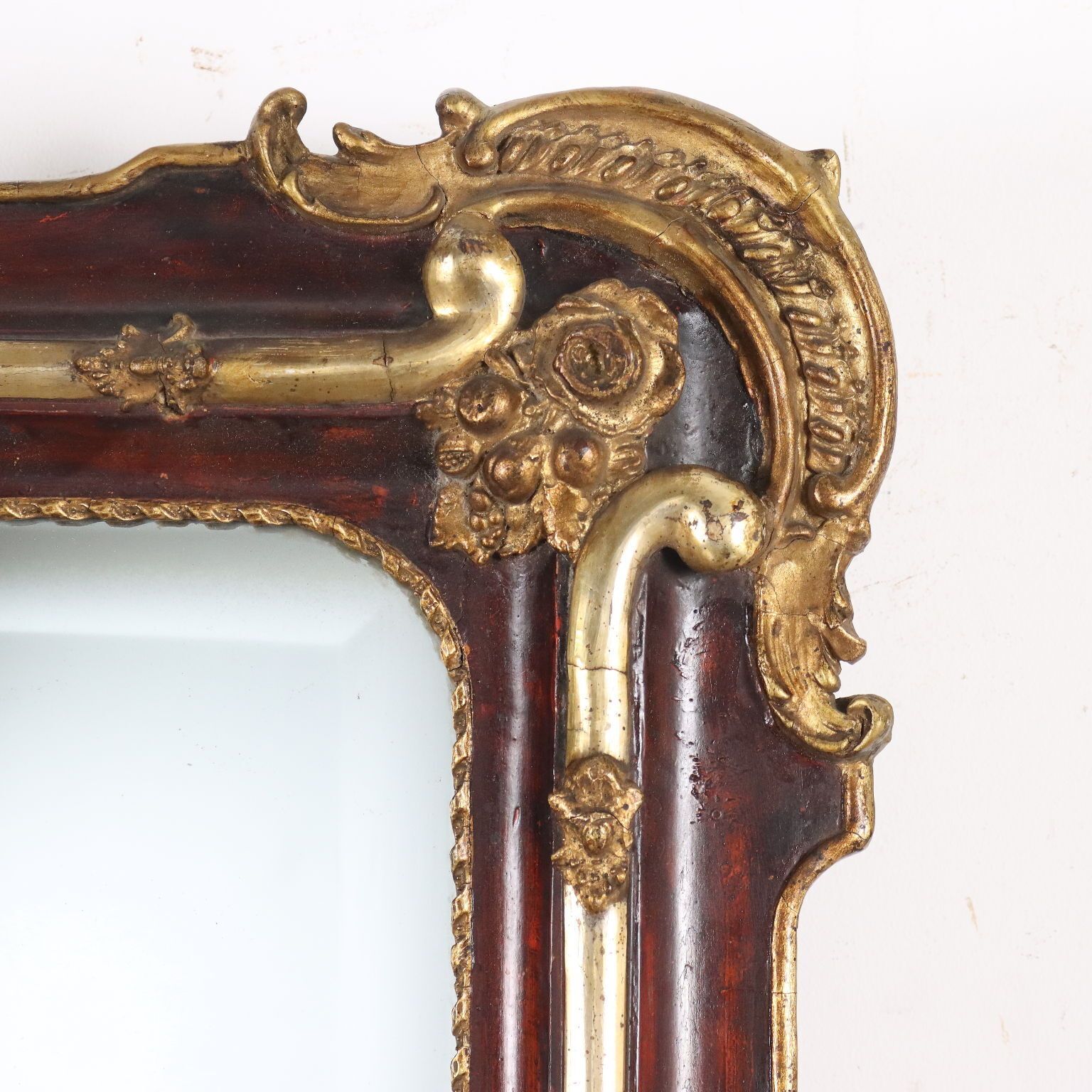 Antique Mirror Lacquered Gilded Wood France XIX Century photo 650.0
