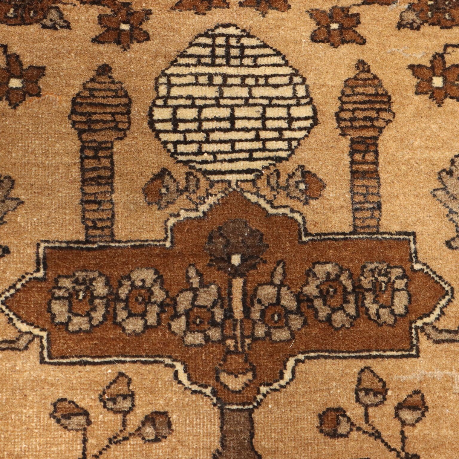 Antique Carpet Cotton Wool Heavy Knot Handmade 64 X 36 In photo vintage