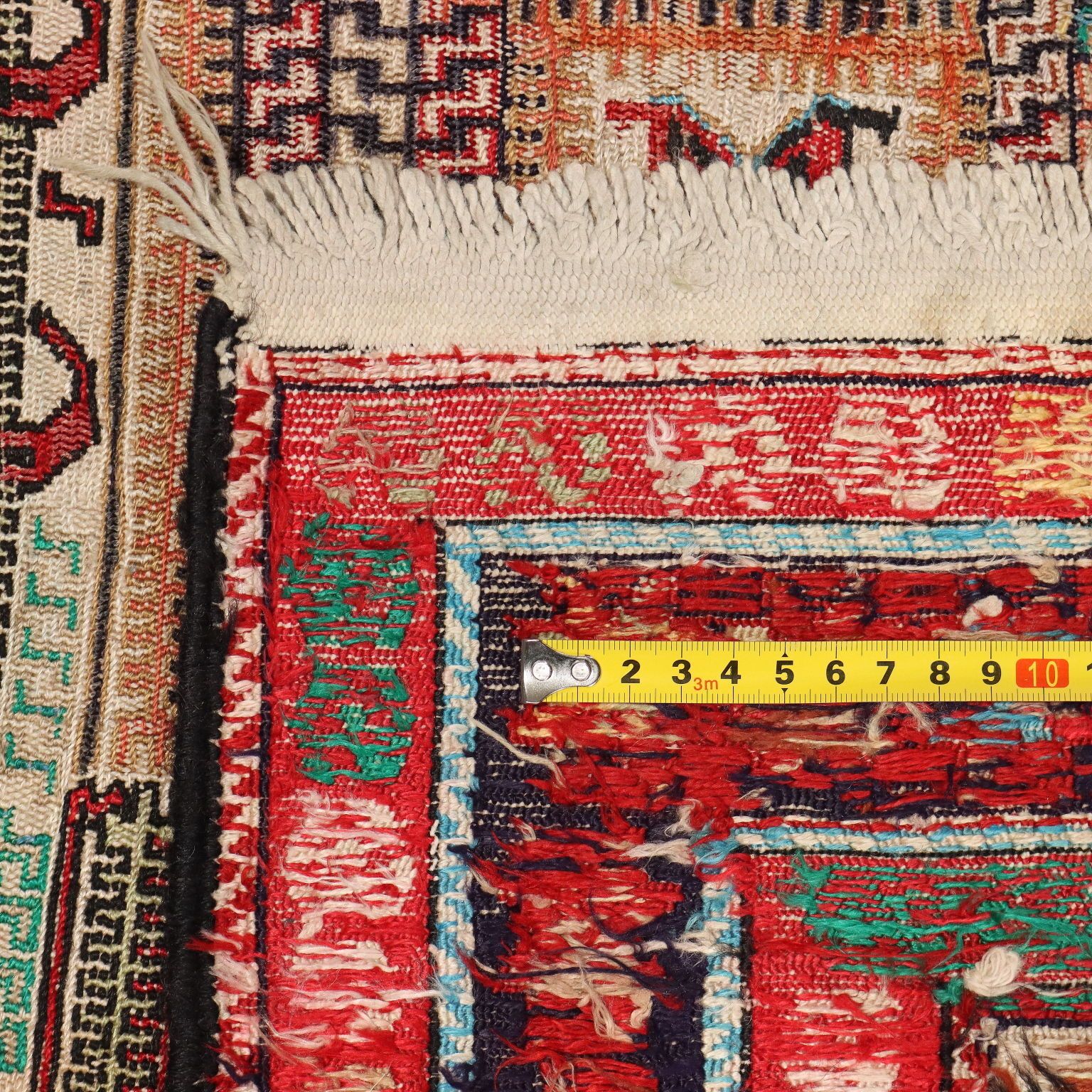 photo furniture Antique Asian Carpet Cotton Extra Thin Knot Handmade 75 X 51 In