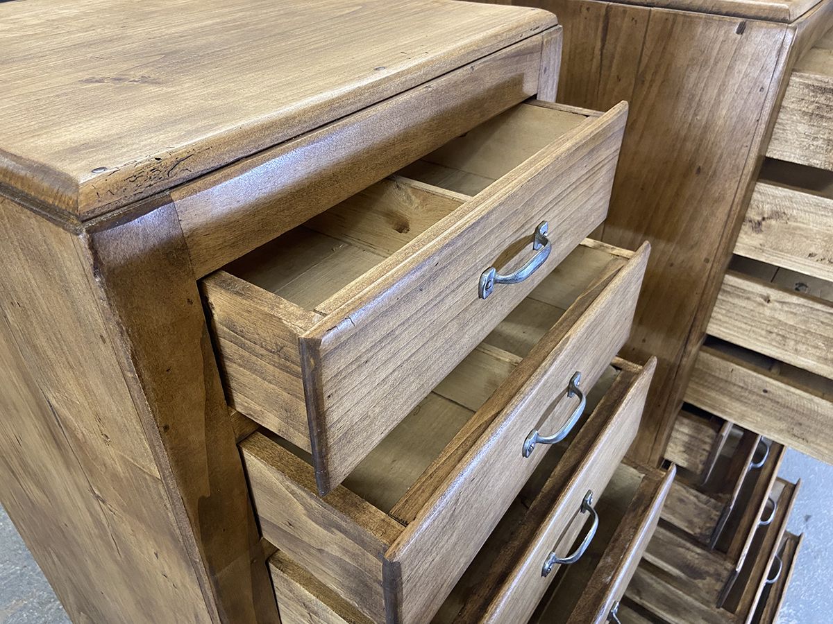 photo for sale Pair Of French Industrial Tall Bank Of Drawers, Mid Century.