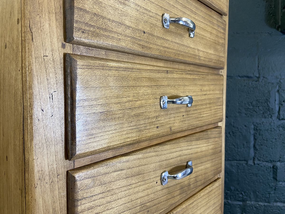 Pair Of French Industrial Tall Bank Of Drawers, Mid Century. photo Furniture